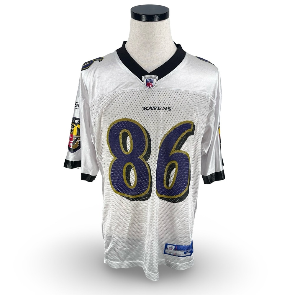 Mens Reebok Baltimore Ravens Todd Heap 86 NFL Jersey White Medium 7009A 05